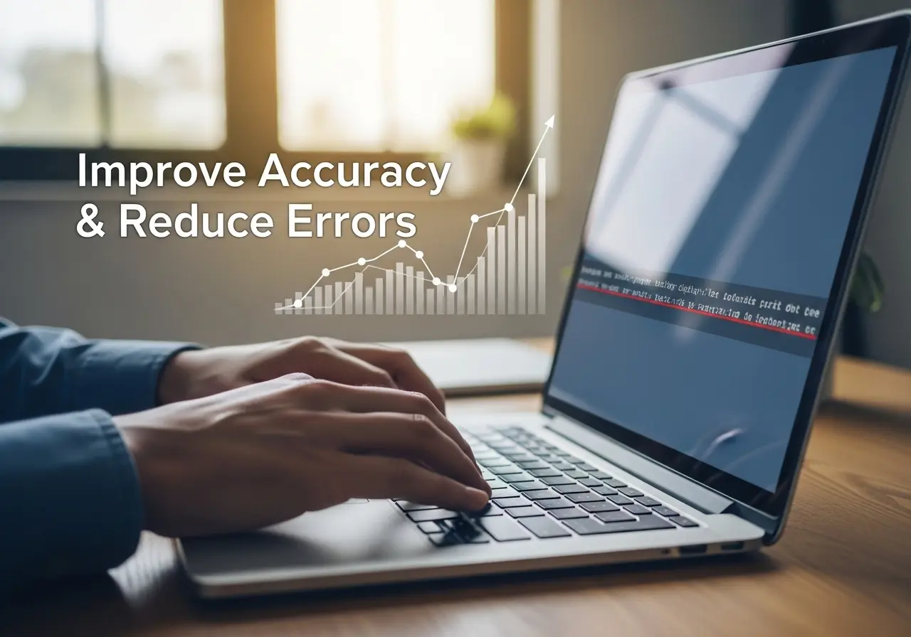 A person practicing typing exercises