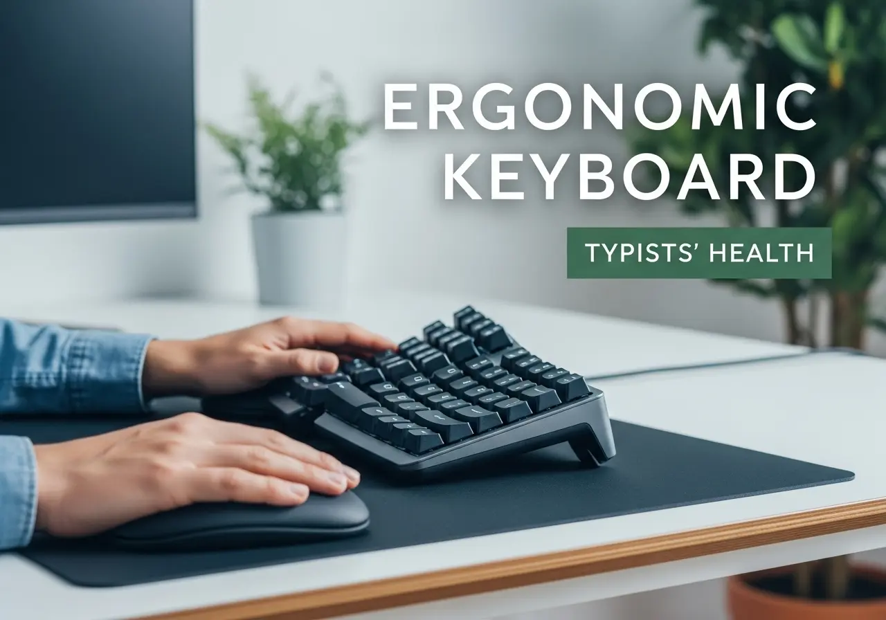 Hands using a split ergonomic keyboard