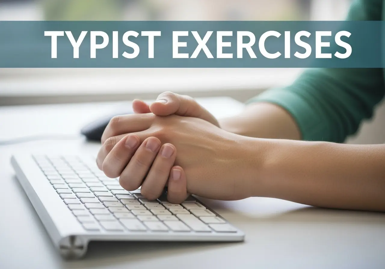 Person performing wrist stretches for typists